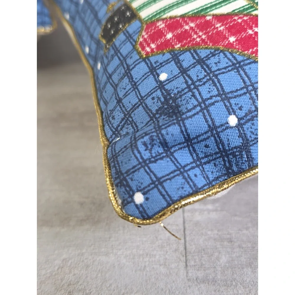 Holiday Christmas Pair Throw Pillow Post Office Toy Store Decor 11x11